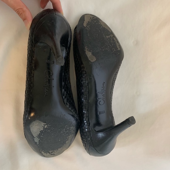 Cole Haan basket weave open toed heels pumps shoes - Picture 3 of 3